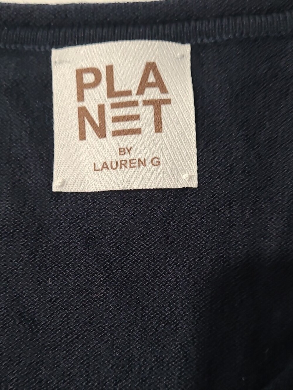 Planet Navy V-Neck Women's Sweater - Picture 2 of 14